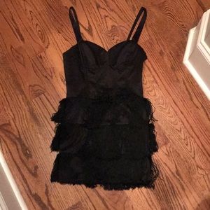 Bebe black corset party dress